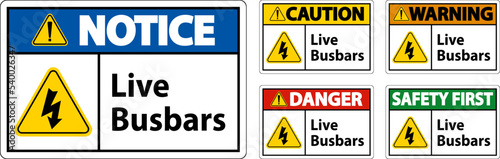 Symbol Live Busbars Sign On White Background