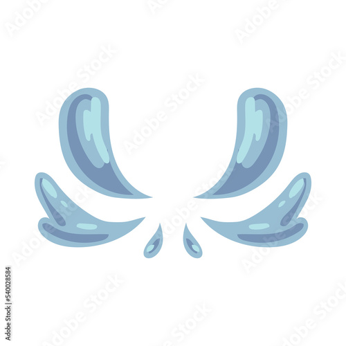 Water drops of different shapes flat vector illustration. Splash of simple blue droplets of sweat, rain or tears isolated on white background. Emotions, nature concept for graphic design