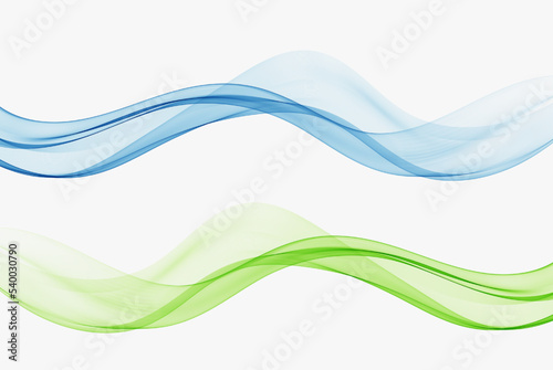 Blue and green background of transparent abstract wave. Design element for poster, brochure, website, banner, certificate.