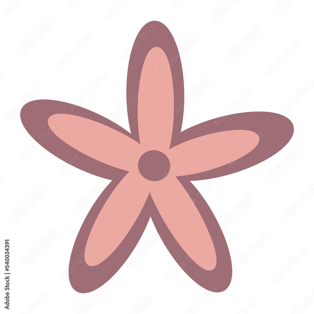 Hippie flower. Pastel and groovy isolated flower element. 60's and 70's flower Hippie flower. Pastel and groovy isolated flower element. 60's and 70's flower
