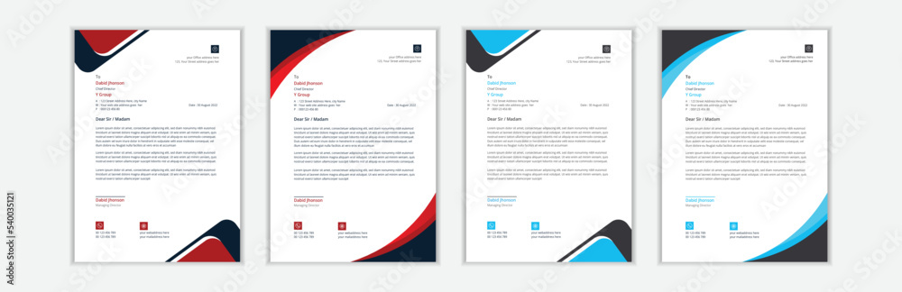 Modern  & Clean business style letterhead bundle 