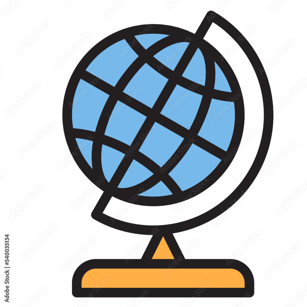 Obraz premium Globe color line style icon