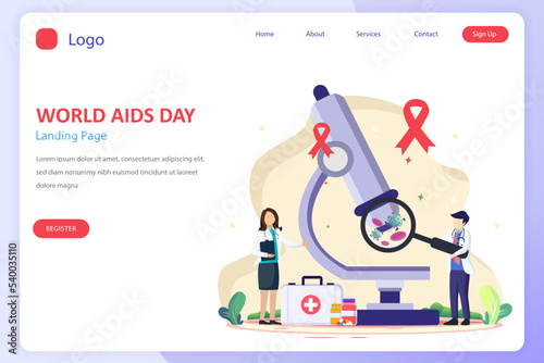 Modern flat design of World AIDS day illustration concept. Flat Style vector template suitable for Web Landing Page, Background.