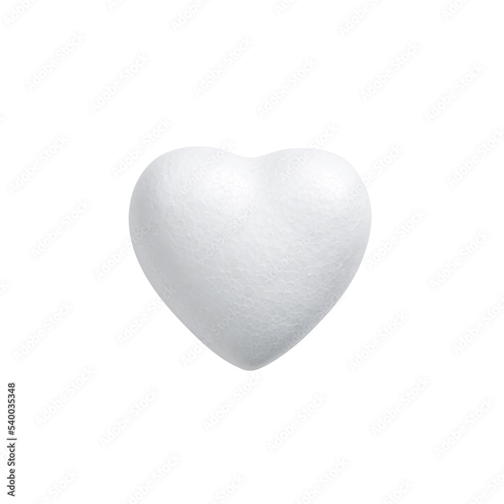Fototapeta premium Love shape make from styrofoam board isolated on white background