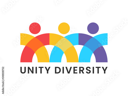 Unity Diversity People Minimalist logo vector icon illustration