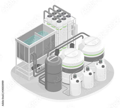eco factory plant wastewater treatment technology system with dissolved air flotation ecology  for clean water isometric