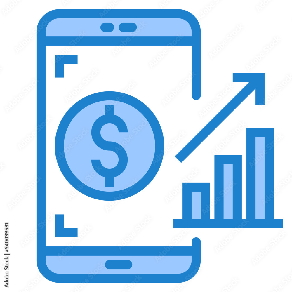 Smartphone blue style icon Smartphone blue style icon