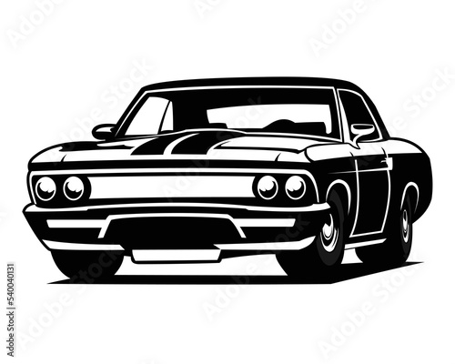 Classic vintage car vector design inspiration. Auto car logo design template. Classic vehicle symbol logotype. A classic car symbol silhouette. Vintage car simple line art logo.