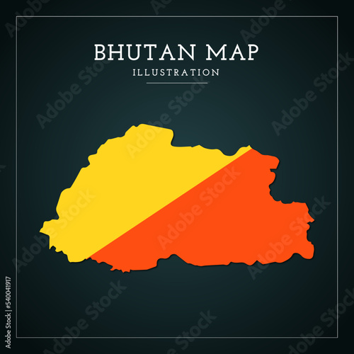 3D Bhutan Map Vector Illustration	