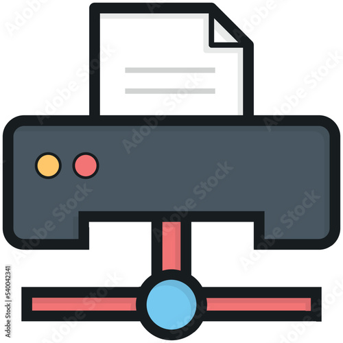 Network Printer Vector Icon