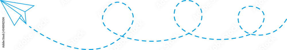 Dashed line paper airplane route Dashed line paper airplane route