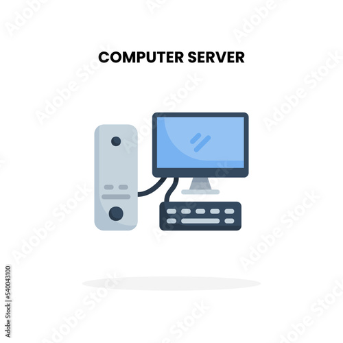 Web station computer desktop flat icon. Vector illustration on white background. Can used for digital product, presentation, UI and many more.