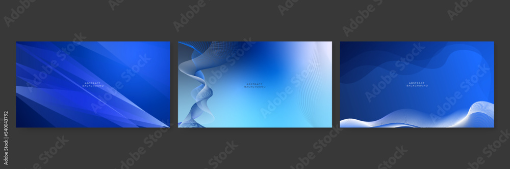 Naklejka premium Set of abstract dark blue modern elegant design background