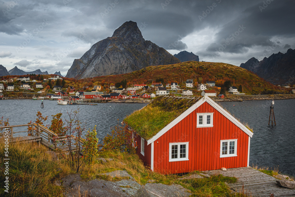 Beautiful and colorful autumn in the Lofoten archipelago in Norway. Breathtaking landscapes show the power of nature. Beautiful and colorful autumn in the Lofoten archipelago in Norway. Breathtaking landscapes show the power of nature.