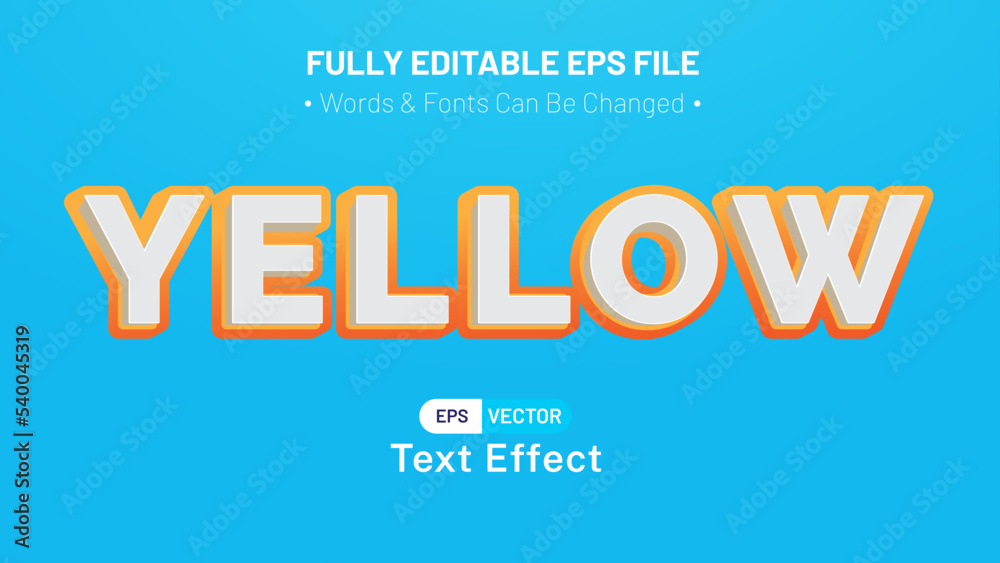 yellow text style vector text effects yellow text style vector text effects