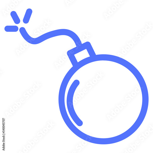 bomb explosive explosion danger line icon