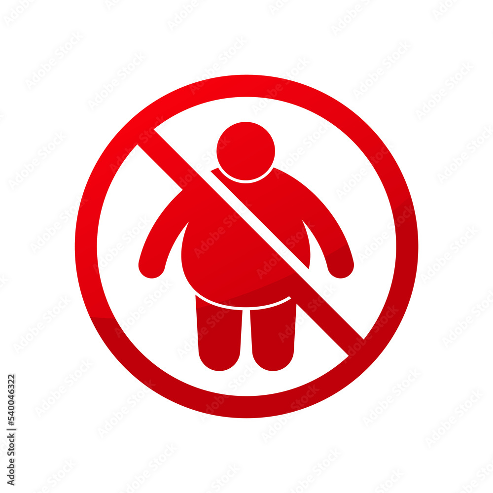 No fat sign isolated on white background Stock Illustration | Adobe Stock