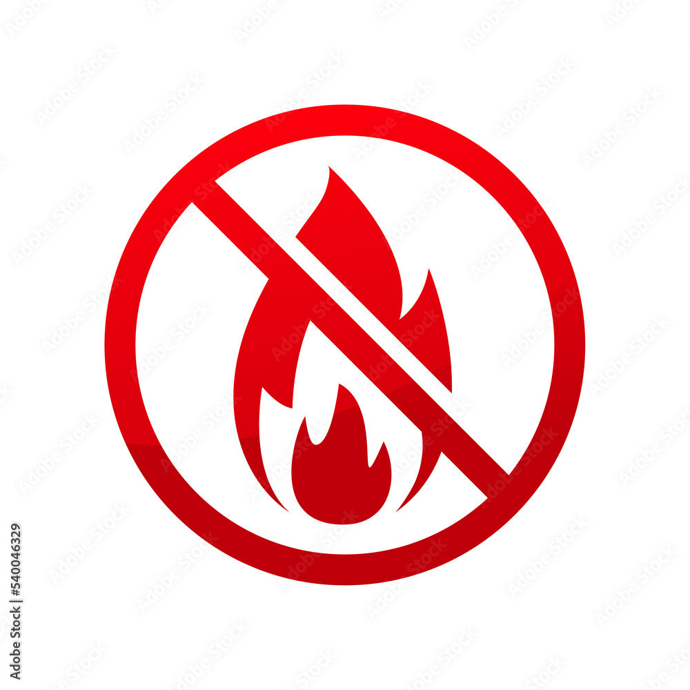No fire flame sign isolated on white background Stock Illustration