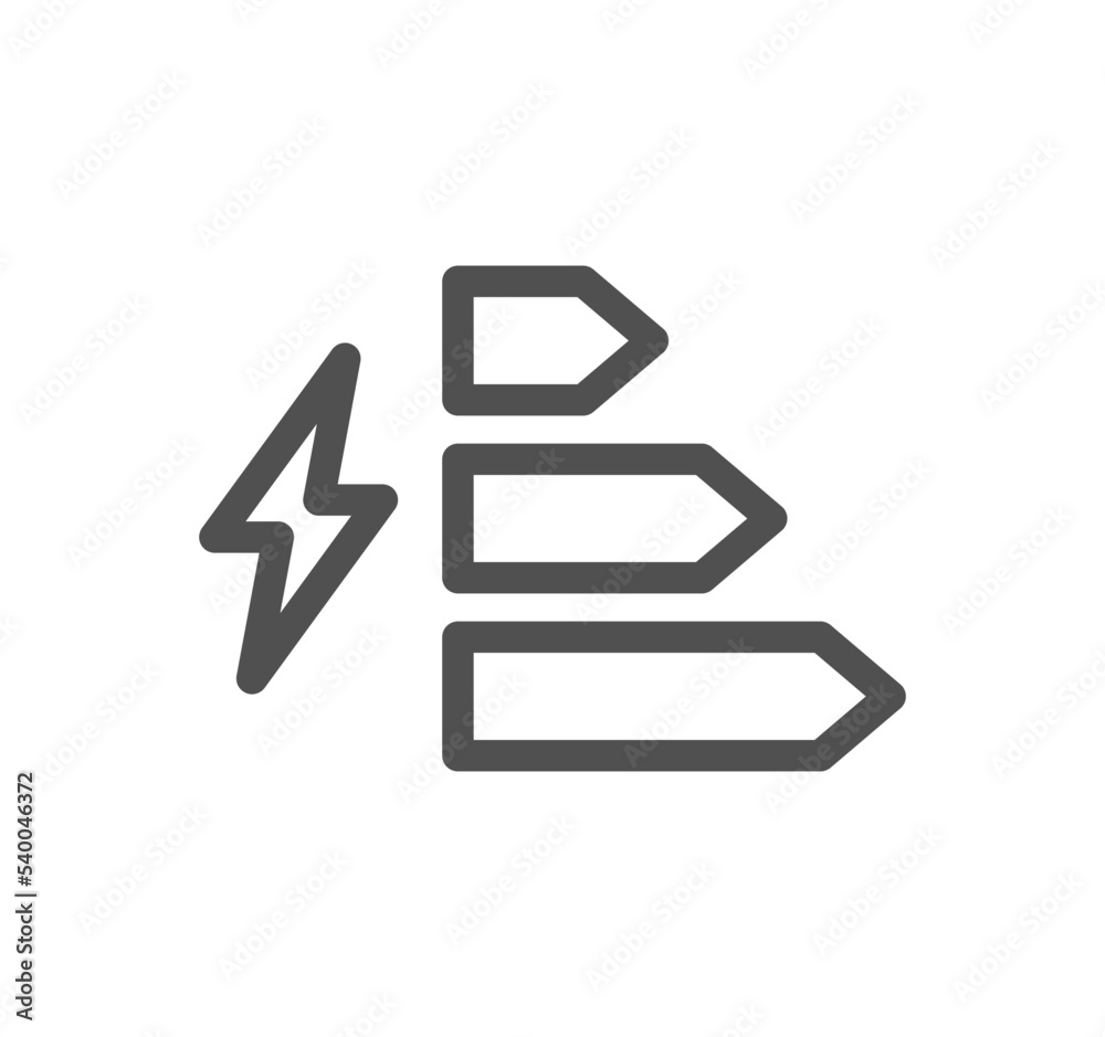 Energy saving icon outline and linear vector.
Energy saving icon outline and linear vector.