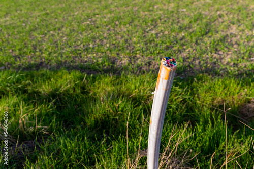 Empty pipe for fiber optic cable outside