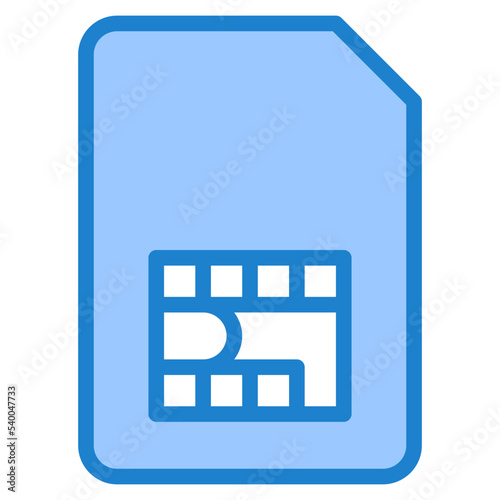 Simcard blue style icon