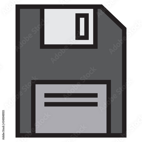 Flopy disk color line style icon