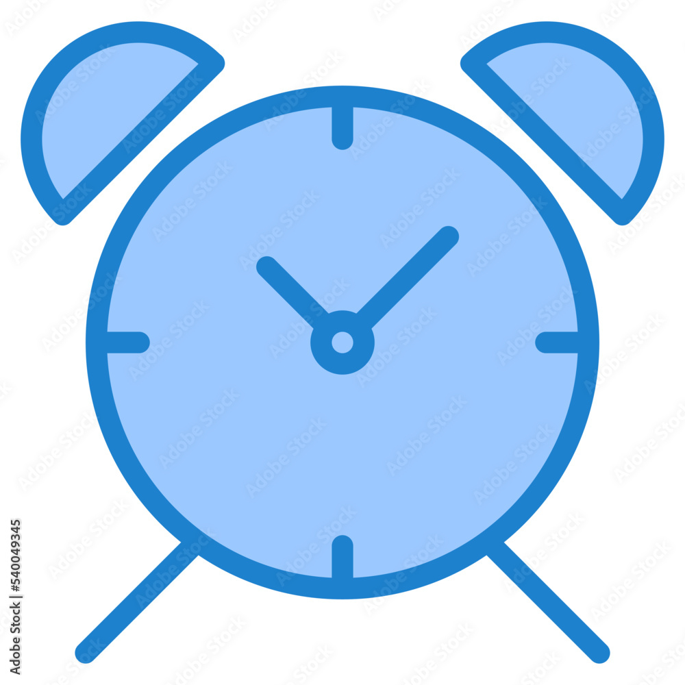Alarm clock blue style icon Alarm clock blue style icon