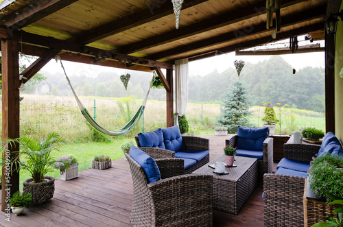 Εκτύπωση καμβά Cozy place outside the house