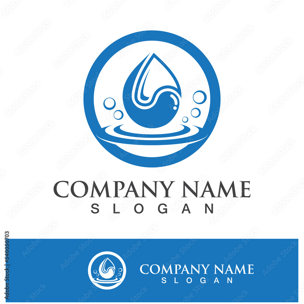 Blue water drop vector logo icon Blue water drop vector logo icon
