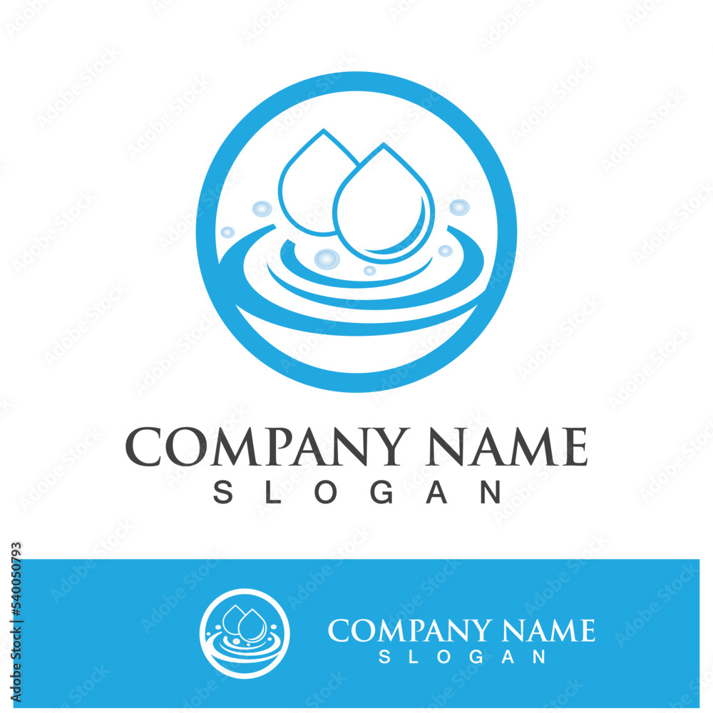 Blue water drop vector logo icon Blue water drop vector logo icon