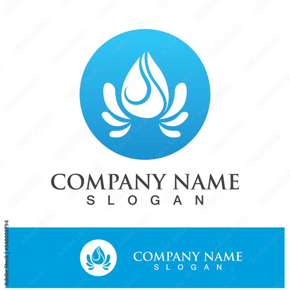 Blue water drop vector logo icon Blue water drop vector logo icon