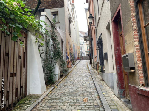 Colorful street in Brussels, Belgium