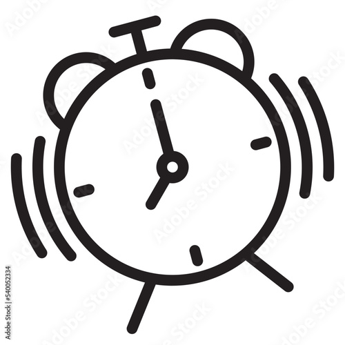 Alarm clock outline style icon