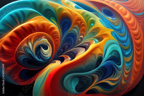 Abstract fractal background with swirls