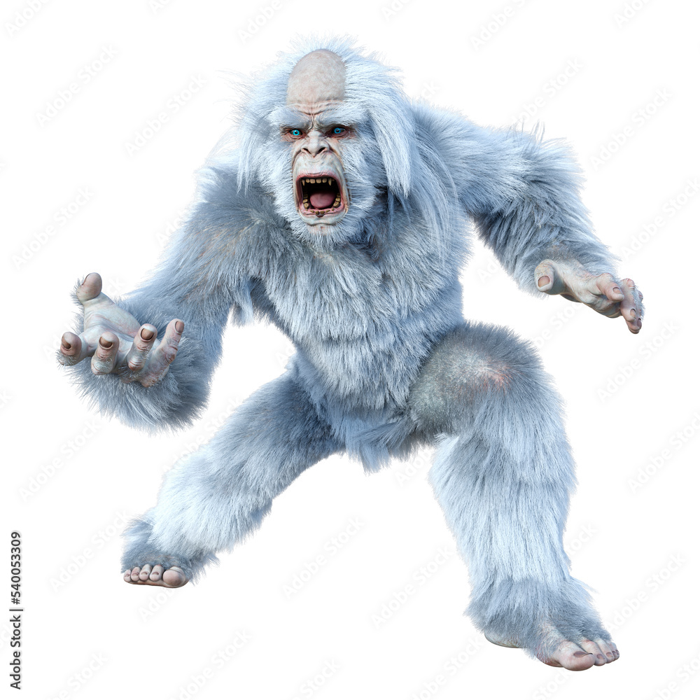 Fototapeta premium 3D Rendering Yeti on White