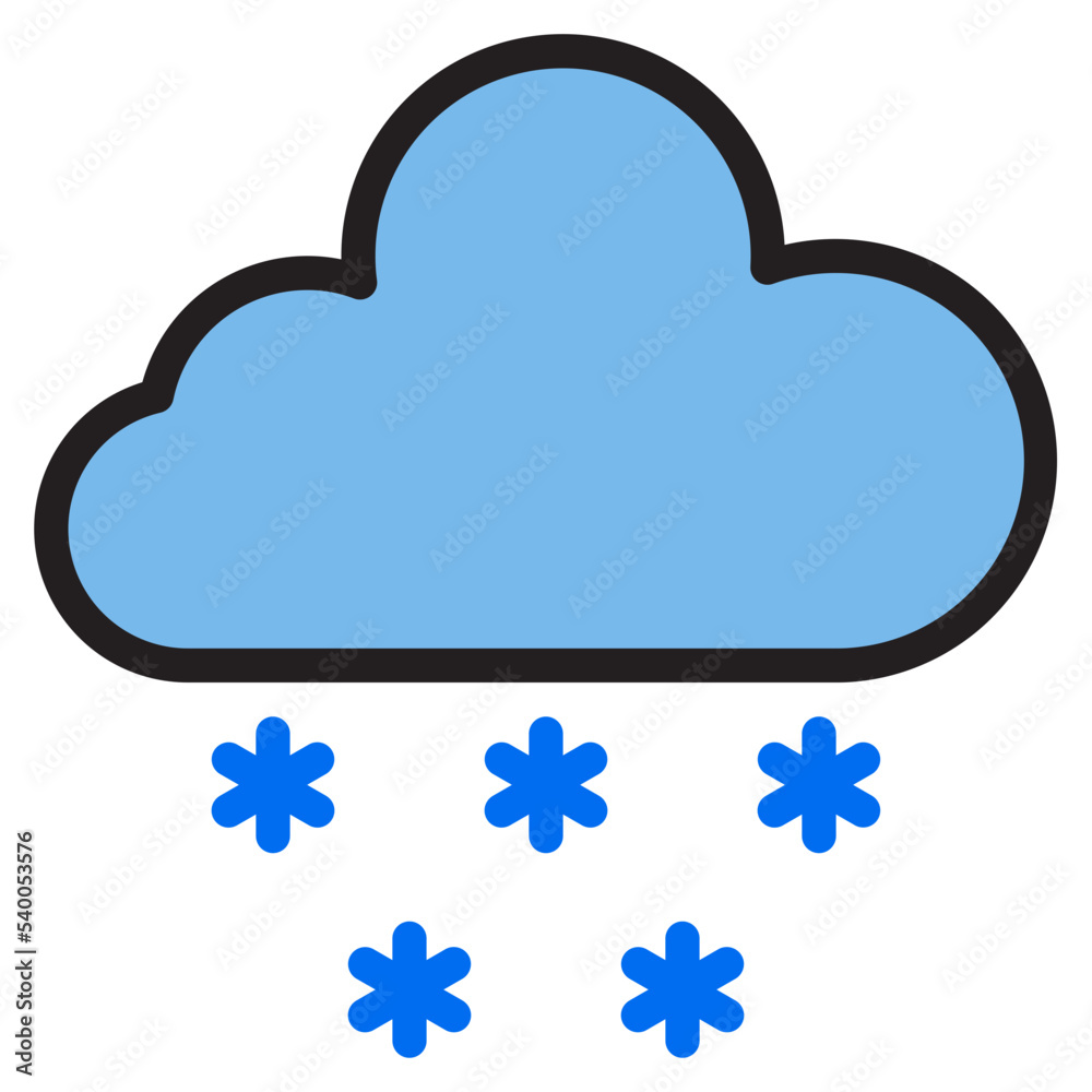Snowing color line style icon Snowing color line style icon