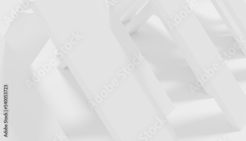 3d-rendering on an abstract industrial architecture background with a white room