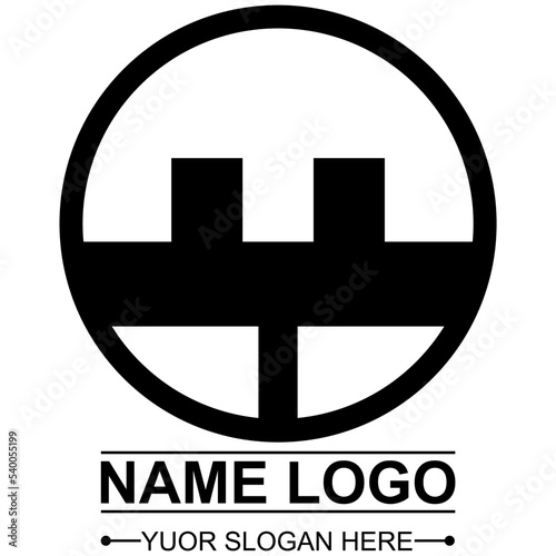Black Color Logo Design, You Can Re-edit. Vector Design, Isolated White