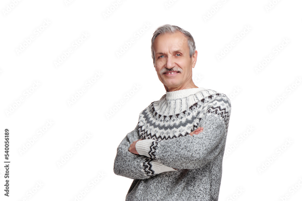 Confident senior man with crossed hands Confident senior man with crossed hands