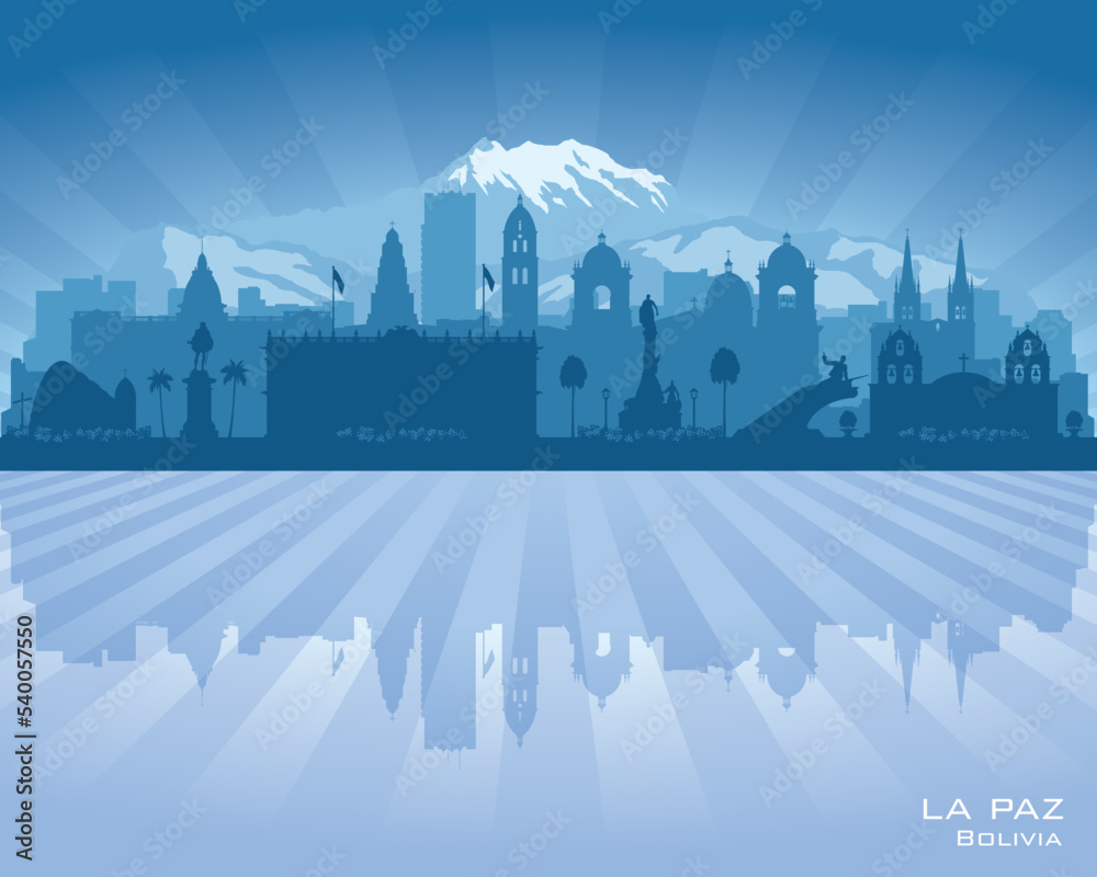 La Paz Bolivia city skyline vector silhouette