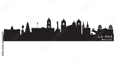 La Paz Bolivia city skyline vector silhouette