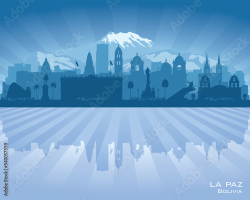 La Paz Bolivia city skyline vector silhouette