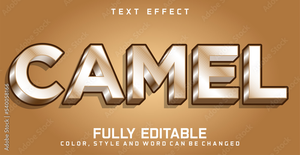 Editable text effect Camel text style theme Editable text effect Camel text style theme