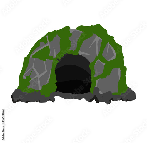 Cartoon the cave with stalactites