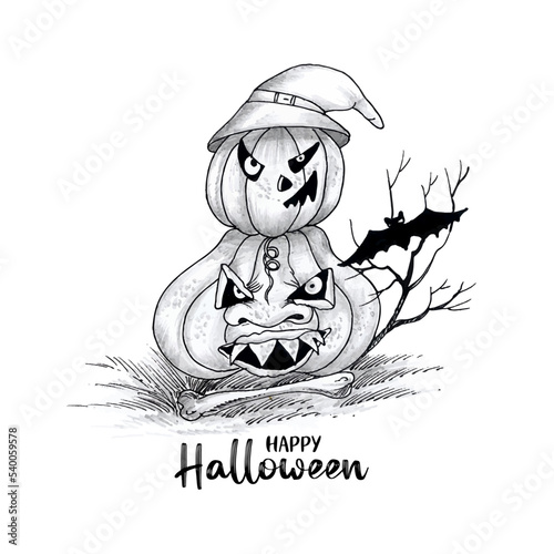 Happy Halloween festival creepy horror background design