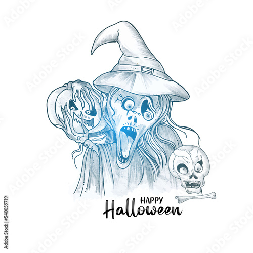 Happy Halloween spooky horror festival celebration background design