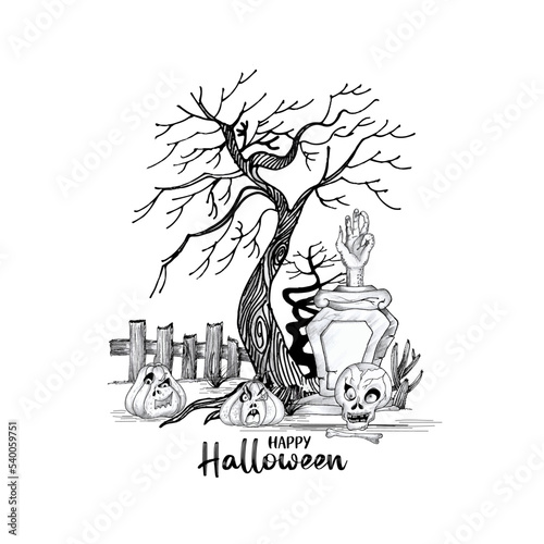 Happy Halloween festival scary horrified background design