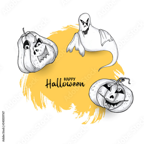 Happy Halloween festival decorative haunted background design