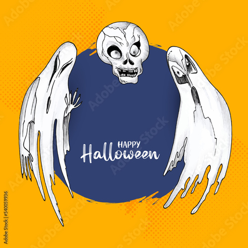 Happy Halloween scary festival haunted background design