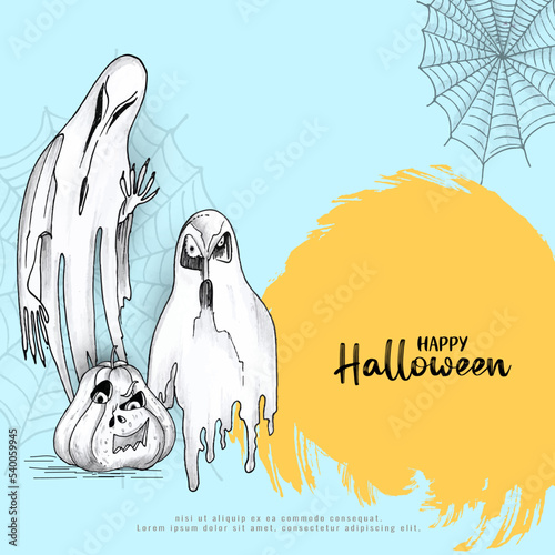 Happy Halloween horror festival scary background design